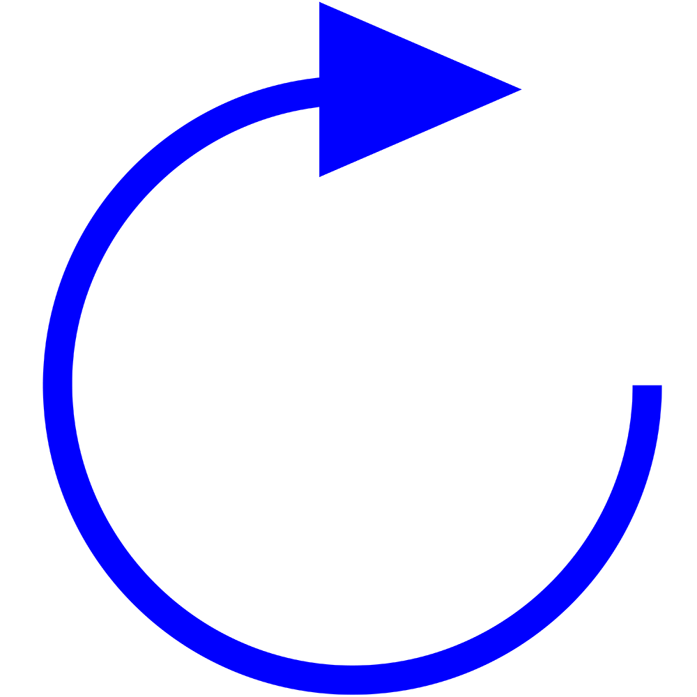 a refresh button in shape of a blue arrow
